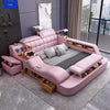 Linlamlim Luxury King Size Genuine Leather Bed / Tech Smart Bed / Multifunctional Ultimate Beds / Massage Bed with USB,Projecter