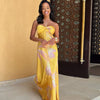 Women's Floral Print Sexy Halterneck Strappy Strapless Backless Slim Long Dress 2024 Summer Holiday Beach Loose Evening Vestidos