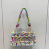 Handle Rhinestones Evening bag silver Crystal handmade Bags for Women Purses and Handbags Luxury Designer banquet bag