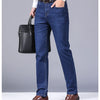 2024 New Business Men's Jeans Casual Straight Stretch Fashion Classic Blue Black Work Denim Trousers Male Brand Clothing