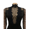 Fashion Women's Clothing Hollow Long-sleeved Loose Wide Leg Jumpsuits Overall Pants Solid Color Sexy Lace