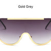 Metal Oversized Punk Sunglasses Women Semi Rimless Goggles Shield Lens Designer Big Shades Female Fashion Accessories