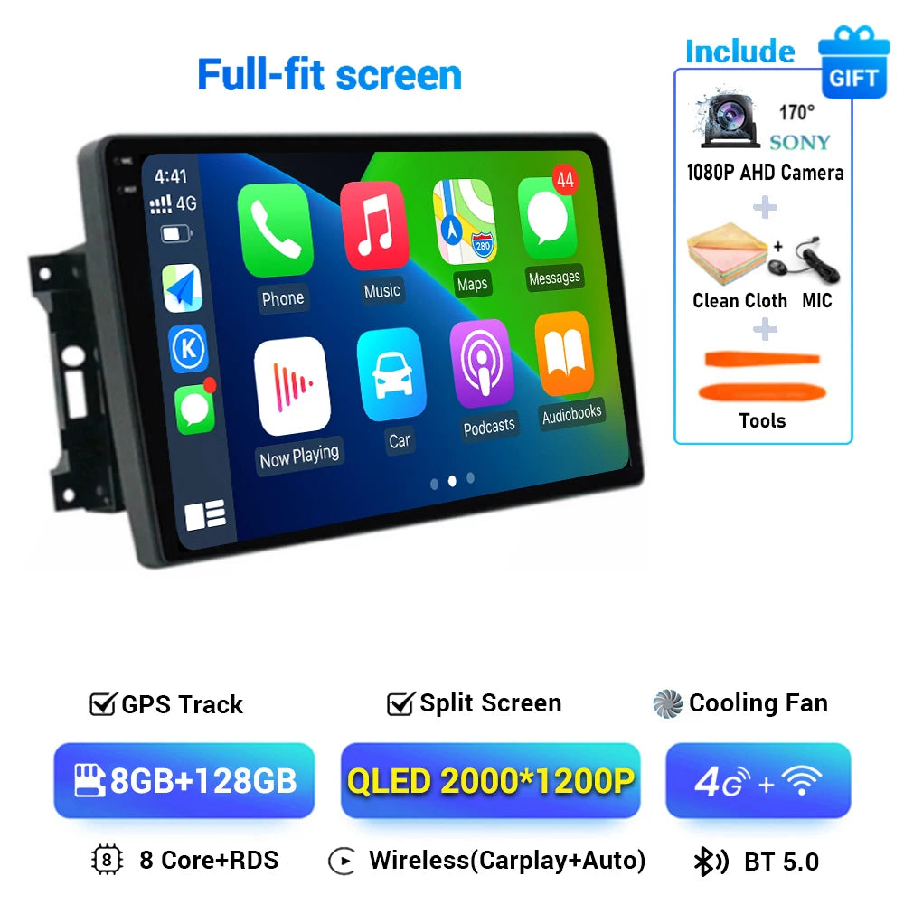 Android 14 Auto Car Radio For Jeep Compass Grand Cherokee Wrangler Chrysler Sebring Town Country Dodge Charger Multimedia Player