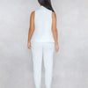 Business OL Work Wear Two Piece Pant Suits for Women Set Elegant Sleeveless Blazer Top + Pencil Pants Office Lady Matching Sets