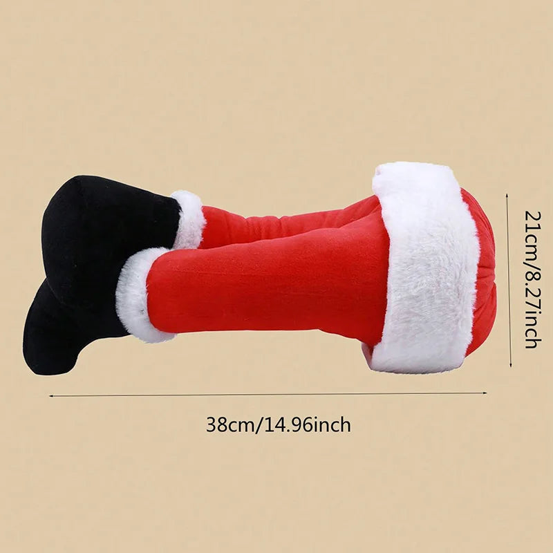 Christmas Tree Decoration Plush Santa Claus Leg Door Decor Santa Claus Elf Leg Christmas Ornament For Xmas Party Hanging Pendant