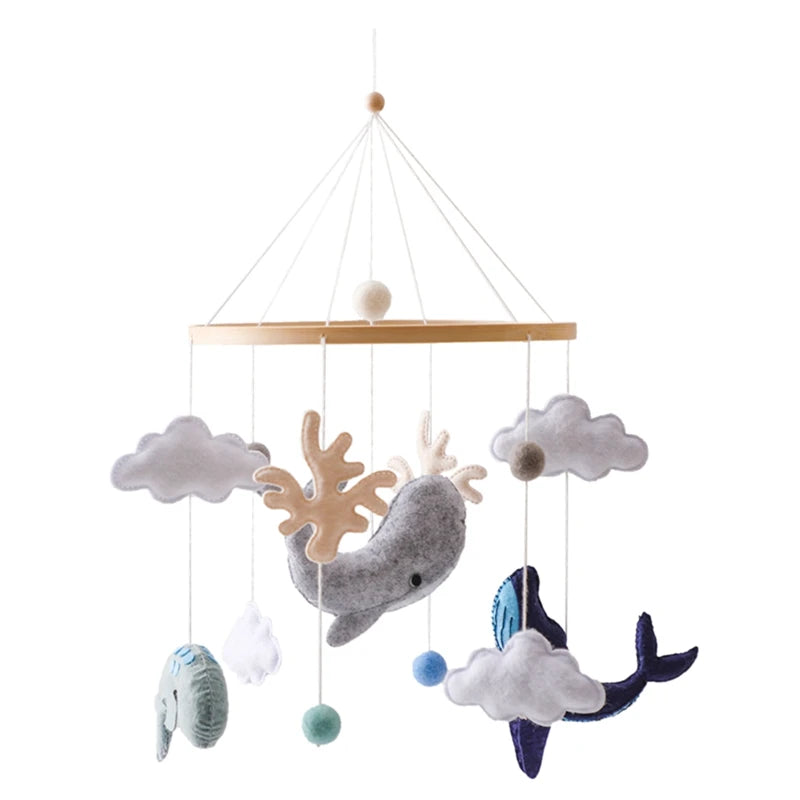 Baby Crib Mobile Rattle Toy 0-12Months Infant Soft Felt Teddy Velvet Pink Bear Bed Bell Hanging Toy Holder Bracket Crib Girl Toy