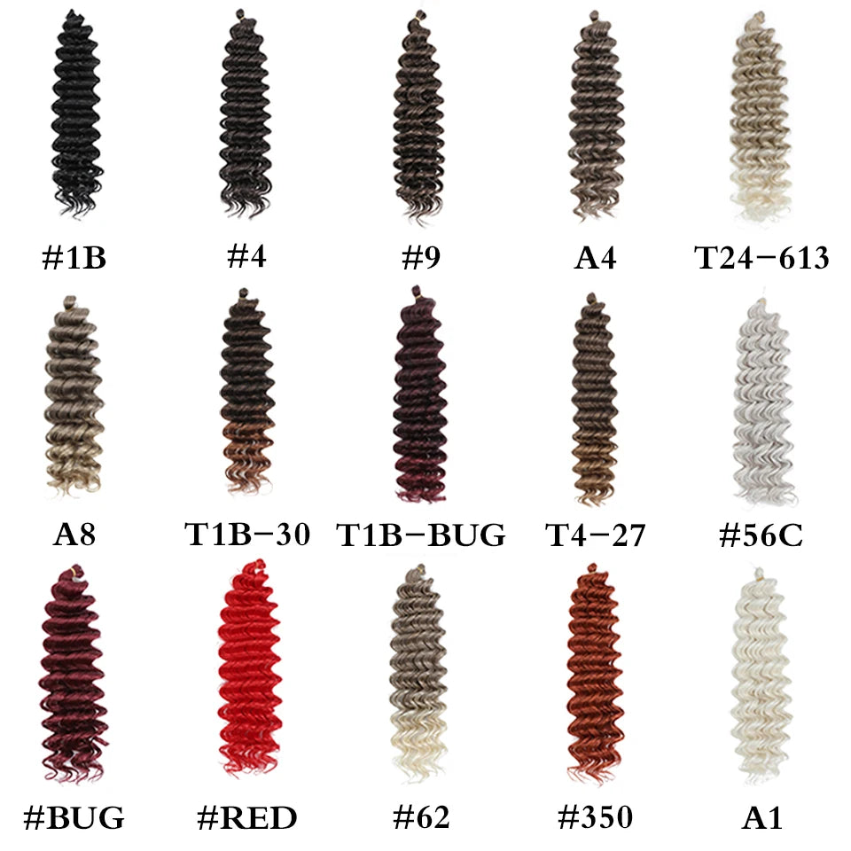 Deep Wavy Twist Synthetic Crochet Hair Afro Curly Hair African Crochet Braids Ombre Blonde Braiding Hair Extensions For Women