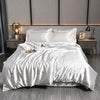 Luxury 100% Silk Bedding Set with Duvet Cover Set Double King Queen Size Bedding Cover Kit 4pcs Bed Cover Bed Linen Sets