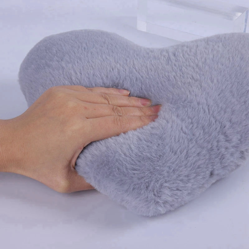Faux Rabbit Fur Heart Pillow Decorative Pillows Plush Love Heart Shaped Fluffy Throw Pillow Cushion Valentine's Day Gifts 12/17"