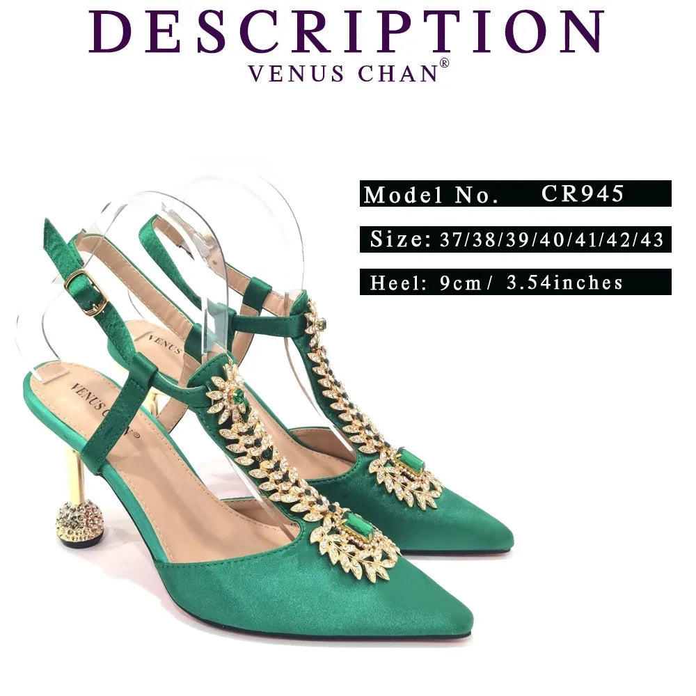Spot Goods Red Color 2024 New Arrival Special Design Women Party Shoes Matching Bag Set For Luxury Wedding Party Women