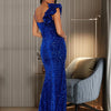 New Sexy Slit Leg Padded Long Cocktail Prom Dress Women‘s Luxury Sequin Strap Evening Party Wedding Gown Birthday Night Vestidos