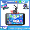 Jansite 7" Car DVR 2.5K Dash cam Wireless Carplay Android Auto Front and Rear Camera Dashboard Driving Recorder Dual Lens Wifi