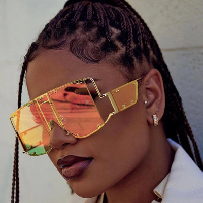 Luxury Fashion Brand Designer Big Frame Punk Sunglasses Women Men Vintage Popular Travel Oversized Steampunk Sun Glasses Eyewear