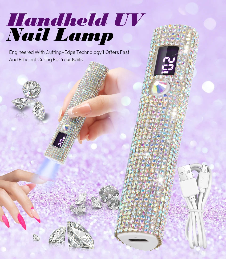 DianaBeauty Handheld Nail Dryer Lamp UV/LED Nail Curing All Gel Polish Nail Art Tool USB Rechargeabl Quick Dry Nail Lamp
