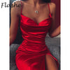Sexy Spaghetti Strap Backless Summer Dress Women Elegant Sleeveless Mini Dress Red Bodycon Party Dresses 2022