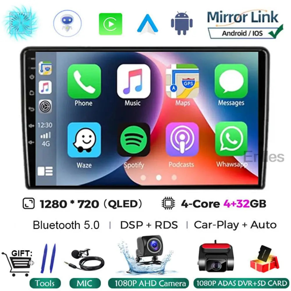 For Nissan NP300 NAVARA Platform Chassis D40 Pathfinder R51 2004 - 2012 8+256G Car Radio Wireless CarPlay Android 13 QLED Screen
