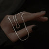 Authentic S925 Sterling Silver Necklace 2mm Sparkling Collarbone, Sweater Chain, High Charm Jewelry Gift Women