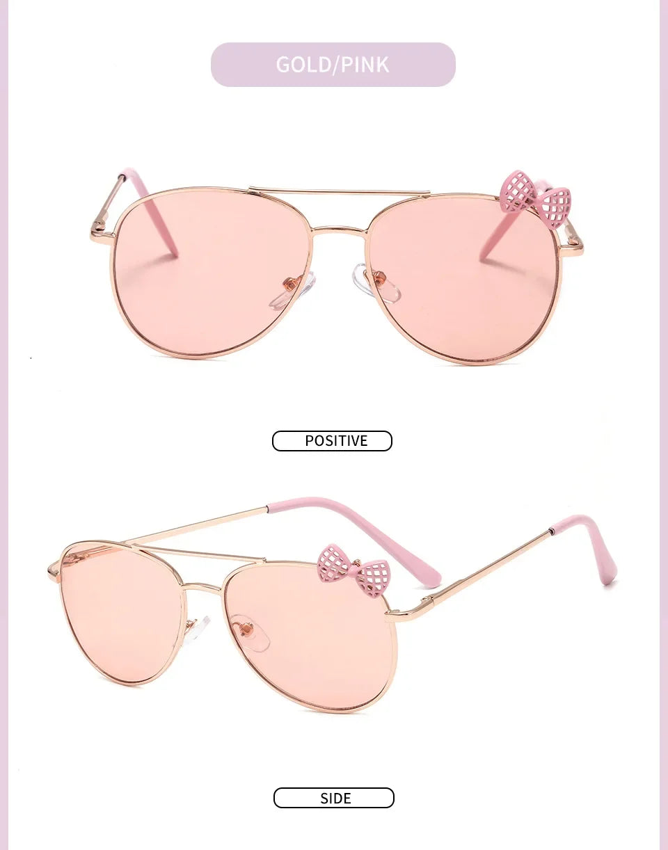 Kids Cute Sunglasses Metal Frame Children Sun Glasses Fashion Girls Outdoor Cycling Goggles Party Eyewear Photography Supplies