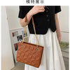 Ladies Fashion Large Capacity Chain Bag Retro Square Tote Bag Diamond Texture Shoulder Crossbody Daily Hundred Underarm Handbag