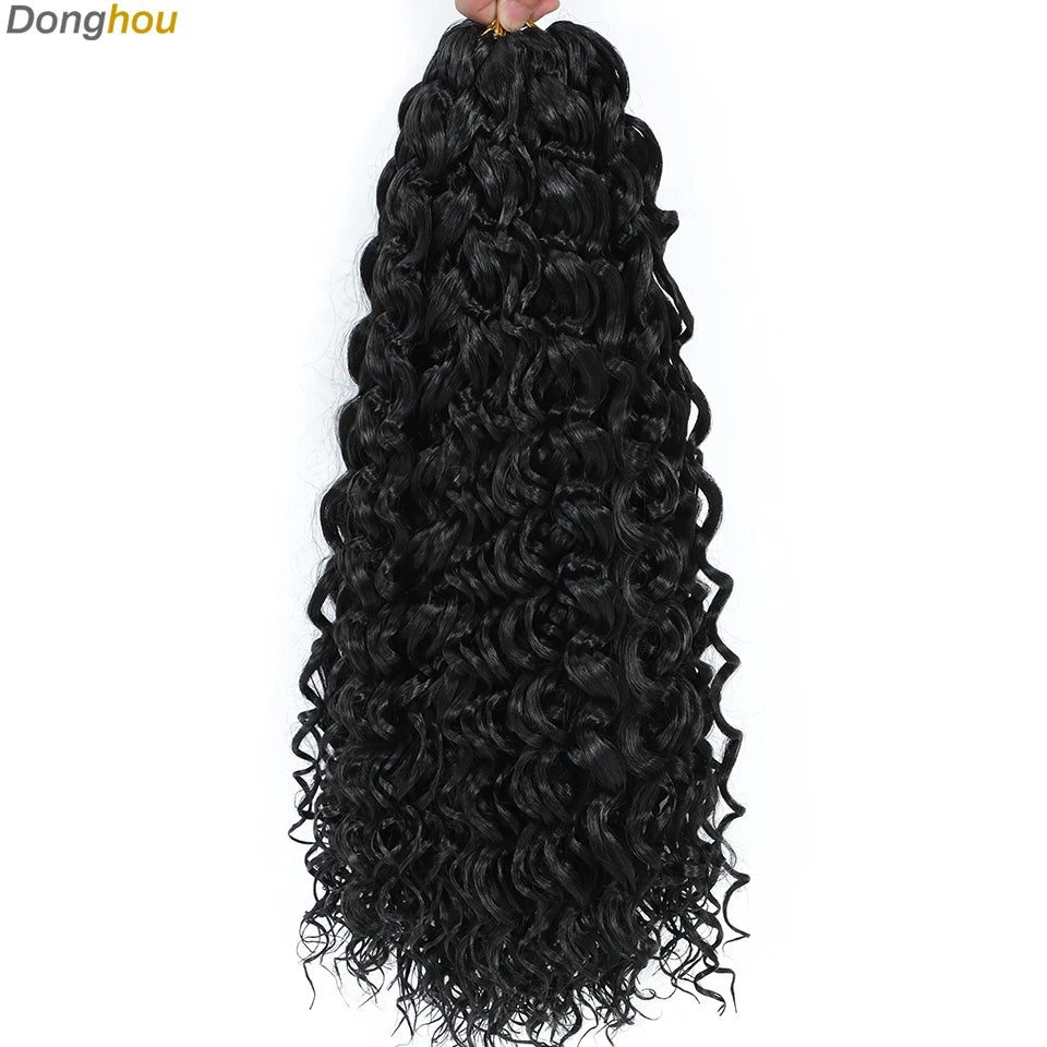 Beach Curl Crochet Hair Gogo Curl Crochet Hair 18 Inch Ombre Brown Blonde Bug Ginger T30 Synthetic Deep Wave Twist Crochet Braid