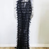 Cryptographic Fashion Tiered Mesh Sheer Flare Pants Rave Festival Outfits for Women Halloween Sexy Pants Streetwear Bottoms