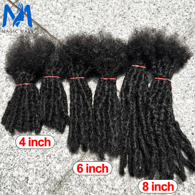 Dreadlock Extension Human Hair 0.6cm Thickness 8 Inch Full Handmade Permanent Locs Can Be Dyed and Bleached for Women Men