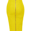 16 Colors Sexy Solid Zipper Orange Blue Black Red Bandage Skirt Women Elastic Bodycon Summer XL XXL Pencil Skirts 58cm