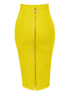 16 Colors Sexy Solid Zipper Orange Blue Black Red Bandage Skirt Women Elastic Bodycon Summer XL XXL Pencil Skirts 58cm