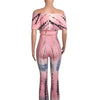 Women Sexy Bodycon 2 Piece Outfits V Neck Zip Up Long Sleeve Crop Top Midi Dress Skirt Set Plus Size Party Club Clubwear
