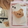 Korea 3D Cute Warm Plush Bear For Magsafe Magnetic Phone Griptok Grip Tok Stand For iPhone Wireless Charging Holder Bracket Ring