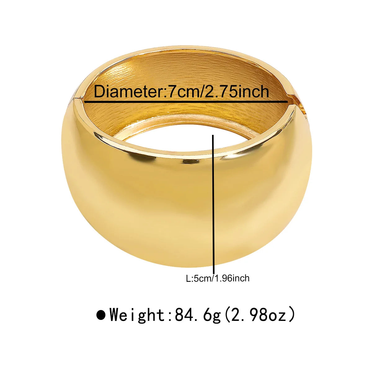 Minimalist Big Cuff Metal Bangles Men Hip Hop Punk Gold Silver Color Geometric Wide Spring Bangles For Women Bracelet Jewelry