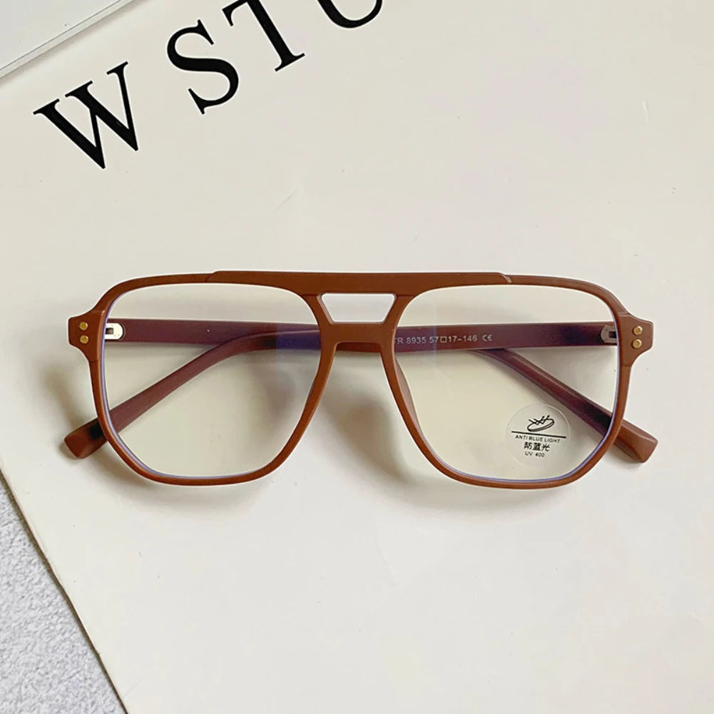Retro Fashion Anti-blue Light Glasses Men Women Transparent Computer Glasses Frame Eyeglass Frame Flat Glasses Square Eyeglasse