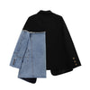Women Vintage Fashion Blazer Denim Patchwork Jackets 2022 Autumn Winter Irregular Coat Women Long Sleeve Loose Korean Outerwear