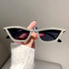 KLASSNUM Luxury Cat Eye Sunglasses Women Men Fashion Diamond Triangle Brand Designer Glitter Sun Glasses UV400 Shades Eyeglasses