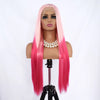 Ombre Blue Blonde Preplucked Long Lace Front Wig Straight 180%Density Hairline Glueless For Women Synthetic Fiber