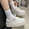 2025 New spring shoes for women green trainers platform lace up sneakers woman hip hop chunky sports shoes faux leather sneaker