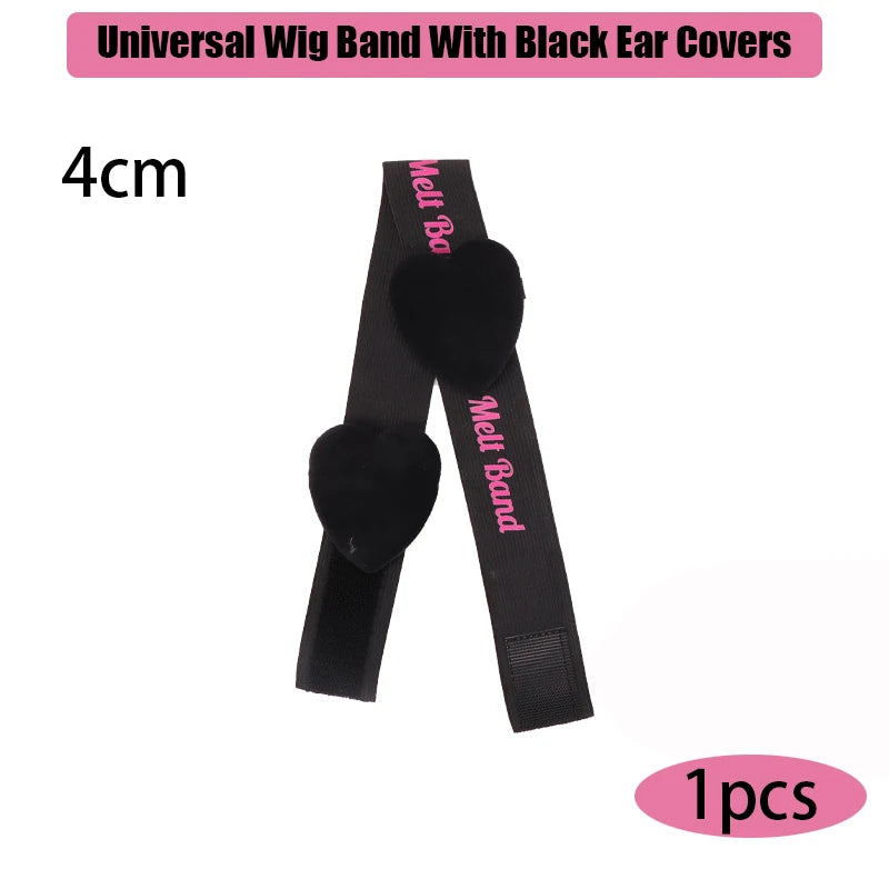 Lace Melting Band With Ear Cover Elastic Band For Wigs Black Wigs Edge Wrap To Lay Edges Wig Headband Lace Frontal Band