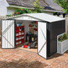 6x8 FT Outdoor Storage Shed, Garden Shed with Updated Frame Structure and Lockable Doors, Metal Tool Sheds for Backyard Garden
