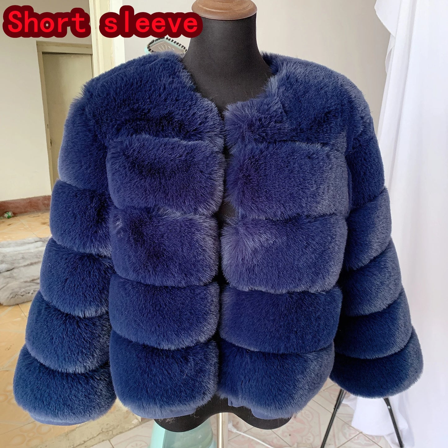 Damenmode Kunstpelzmantel superheiß Herbst Winter Damen kurze Kunstfuchsjacke flauschig hohe Qualität 7XL Damen Pelzmäntel