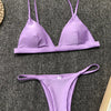 Bikini 2025 New Women's Split Solid Color Adjustable Size Swimsuit