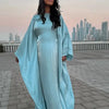 Batwing Butterfly Sleeve Satin Khimar Abaya Dubai Muslim Maxi Dress Kaftan Abayas For Women Kebaya Caftan Robe Femme Vestidos