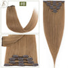 TESS 7Pcs/Set Human Hair Clip In Hair Extensions Natural Extension 14"-24" Full Head Blonde Human Hair Clip Ins Remy Hair Pieces