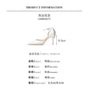 Baotou Hollow High Heel Women's Sandals Pointed Tip Thin Heel One-word Button Rhinestone Wedding Shoes Bridal Shoes