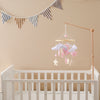 Baby Crib Mobile Rattle Toy 0-12Months Infant Soft Felt Teddy Velvet Pink Bear Bed Bell Hanging Toy Holder Bracket Crib Girl Toy