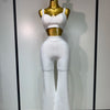 Women Sexy Bandage Crop Top Pant Set Evening Party Club Luxury Birthday High Street Fashion Elegant Luxury Birthday Outfit ﻿