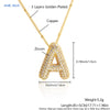 SUNSLL Cubic Zircon A-Z 26 Bubble Letter Necklace 2 Sizes Gold Plated M Chunky Balloon Initials Pendant Women Chain Jewelry 2024