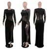 Women Sexy Mesh Rhinestone Irregular Skinny Jumpsuits