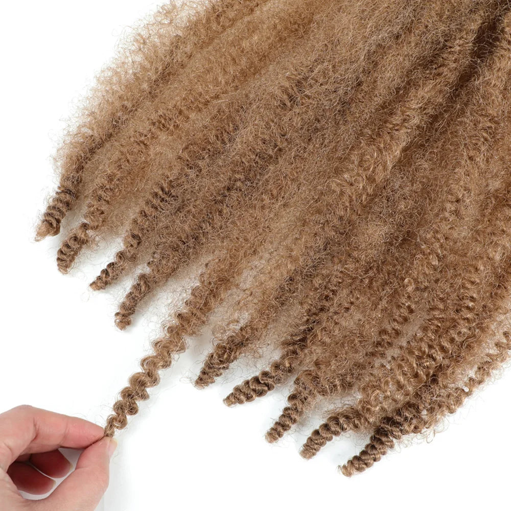 24 inch Kinky Afro Springy Braiding Crochet Hair 18” Marley Kinky Crochet Braids Hair Soft Afro Kinky Twist Crochet Braid Hair