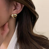 925 Sterling Silver Vintage Gold Round Earrings For Women Trendy Earring Jewelry Prevent Allergy Party Accessories Gift