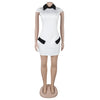 Ladies Streetwear Sleeveless Bodycon Dress 2024 Summer Autumn Women Mini Dresses Women Sweatshirts White Black Dress Clothing